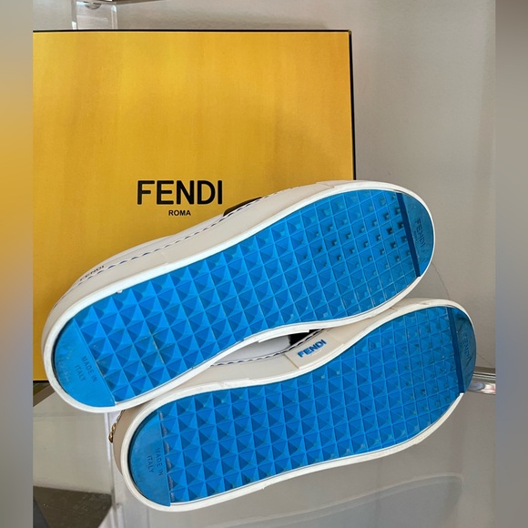 Fendi 36 Karl Loves Fendi Studded Slip-On Leather Sneaker - Picture 3 of 9